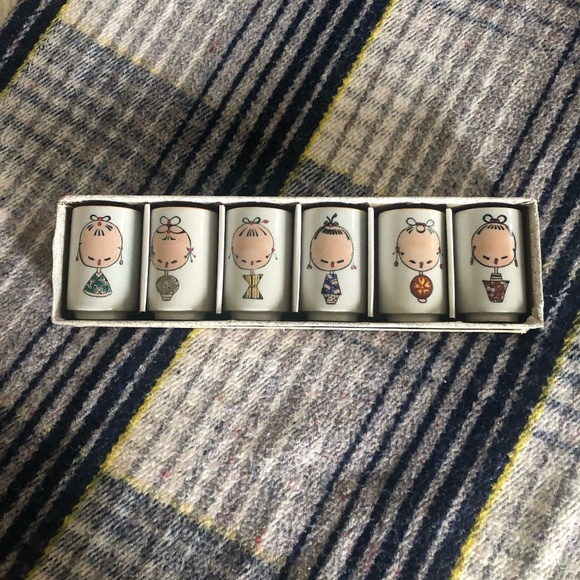 VINTAGE OTAGIRI OMC JAPAN KOKESHI GIRLS SET OF 6 SMALL CUPS - Picture 3 of 14